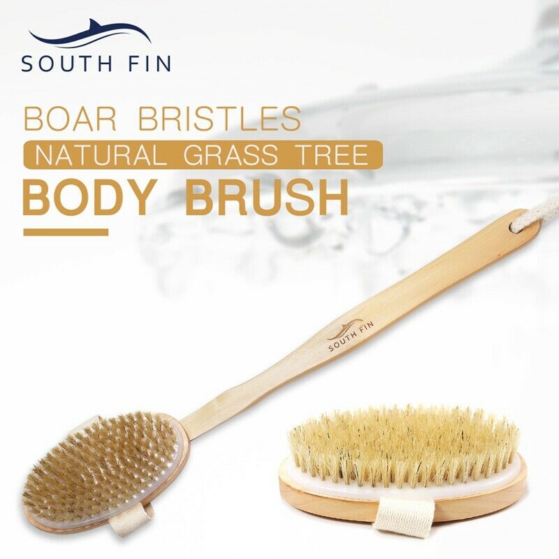 Blue Zoo South Fin Bath Body Brush Boar Bristles Exfoliating Body Massager  R3M5