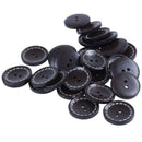 30 Pcs Dark Brown Pattern 2 Holes Round Wood Sewing Buttons 30mm(1 1/8")Dia Y7E5