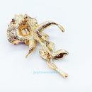 Fashion Women Alloy Rose Rhinestone Brooch Pin Wedding Bouquet Jewelry Gift