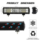 Led Light Bar Night 12 Inch 180W Triple Row Flood Spot Combo 6000K Led Bar
