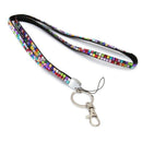 Rainbow Strap Lanyard Bling Rhinestone Crystal Custom for ID Badge Key Ring