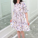Fashion Children'S Clothing Girls Dress Floral Short-Sleeved Chiffon Prince