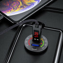 Car Motorcycle Dual USB Charger QC3.0 Power Socket with Switch + Wires A