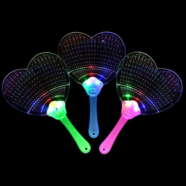 1Pc Luminous kids LED fan lighting up toys children flashing party props gif_ly