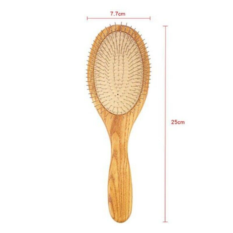 Natural Wood Paddle Brush Wooden Hair Care Spa Massage Comb Anti-stati OCF