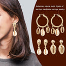3pairs/set Bohemia Shell Dangle Ear Stud Women Drop Earrings Beach Jewelry