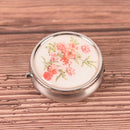 flower pill case metal organizer portable pill box makeup container Color Ran ï¼W