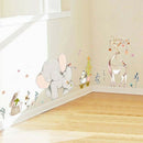 1X(Cartoon Forest Flowe Elephant Rabbit Giraffe Animal Wall Stickers Kids R