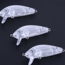 10pcs Unpainted Hard Bait Blank Crankbait Transparent Fishing Lure Bodies  PPE