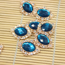 20x Acrylic Buttons Flatback Cabochons for DIY Scrapbooking Dark Geen & Blue