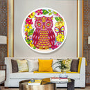 DIY Owl Special Shaped Diamond Painting Mural with Pink Tassel Home Decor