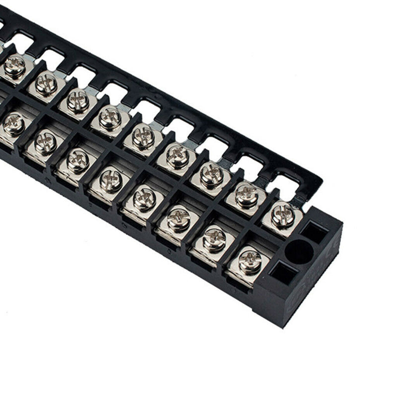 5Pcs Dual Row 12-Position Screw Terminal Electric Barrier Strip Block 25A 600V