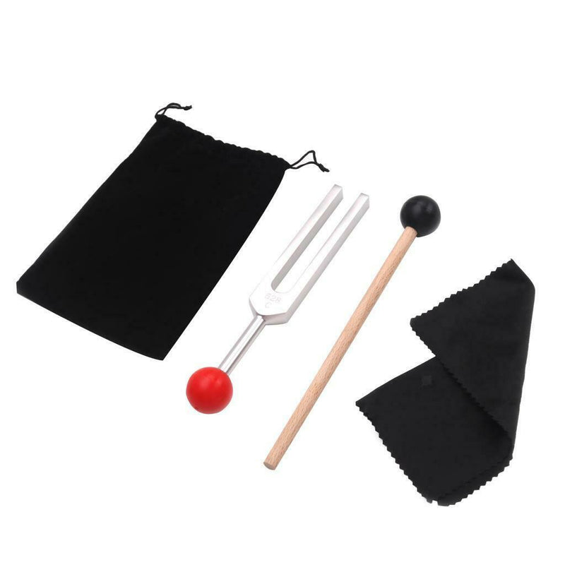 528Hz Tuning Fork Aluminum Alloy w/Mallet Hammer Repair Tool Cleaning Cloth Kit