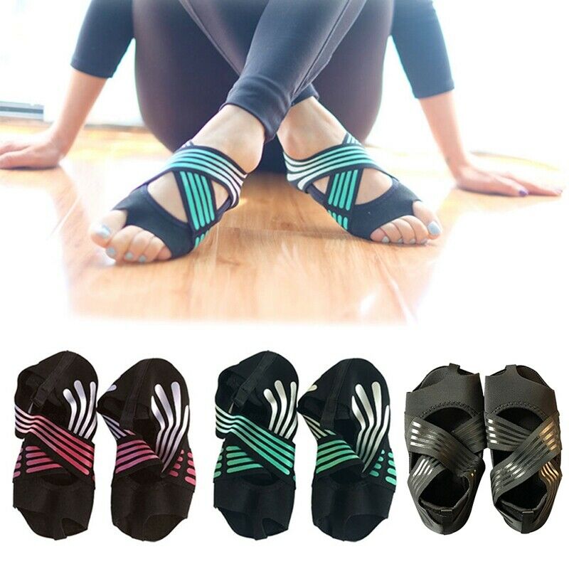 Fashion Women'S Non-Slip Fitness Dance Pilates Socks Professional Indoor Yo A9W2