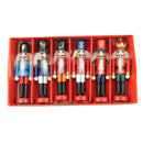 6pcs/set Mini Wooden Nutcracker Soldier Gift Christmas Party Decor 12cm