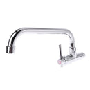Kitchen Basin Faucet Wall Mounted Single Cold Water Tap Crosswise Chrome Plated