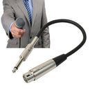 3-Pin XLR Female to 1/4 6.35mm Mono Jack Male Plug TRS Audio Cable Mic Adapter