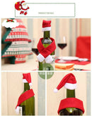 Merry Christmas Scarf Hat Wine Bottle Bag Cover Xmas Festival Party Table Decor