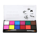 Water Based Face Body Paint 12Colors Halloween Party Fancy Make Up W/ 2Pcs Brush