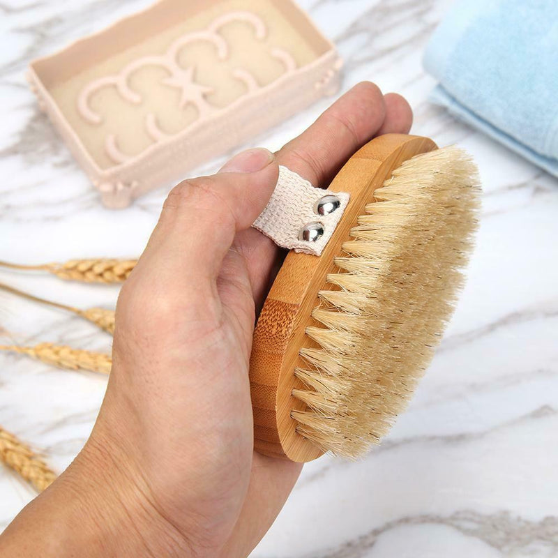Body Bath Brush Wooden Natural Bristles Massage Shower Spa Shower Brushes A