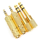 4x6.35mm 1/4"Male plug to 3.5mm 1/8"Female Jack Stereo Headphone Adapter Er`US