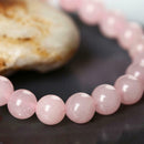 Natural-Madagascar Deep Rose Quartz Crystal Round Beads Bracelet Craft 8mm