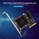 PCI-E 4X to 5 Port SATA 3.0 Extender Riser Card PCI-Express Converter Board
