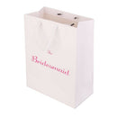 The Bridesmaid Wedding Party Paper Gift Favour Bag with Handle White