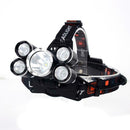 T6+4 XPE 2400LM Fixed Focus Searchlight USB Charging Outdoor 5 LED Headlamp