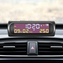Solar TPMS Wireless Car Tire Pressure LCD Monitoring System Clock LCD Time Date