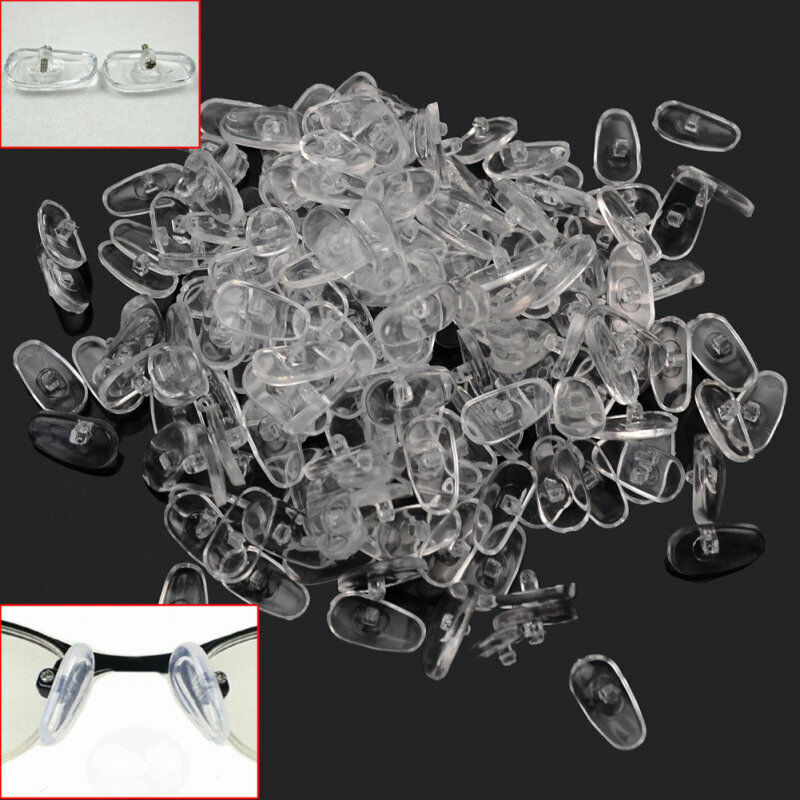1 Pack 100 Pairs Silicone Clear Nose Pads Holders Eyeglass Glasses Accessories