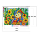 Full Drill Round Diamond Painting Home Decor Mosaic (B3347 Scarecrow Bird)