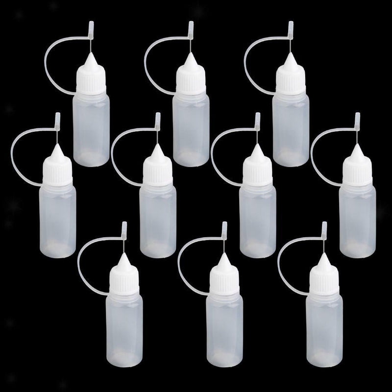 10pcs 10ml Needle Tip Empty Plastic Squeezable Dropper Bottle Liquid Storage