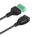 USB 2.0 Type A Female to 5P Screw w/30cm Shield Terminal Plug Adapter Cable