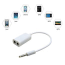 Couples 3.5mm Jack 1 Male to 2 Female Audio Headphone Earphone Splitter Line