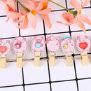 10pcs pig Wooden Clothe Photo Paper Peg Clothespin Craft Clips LJ