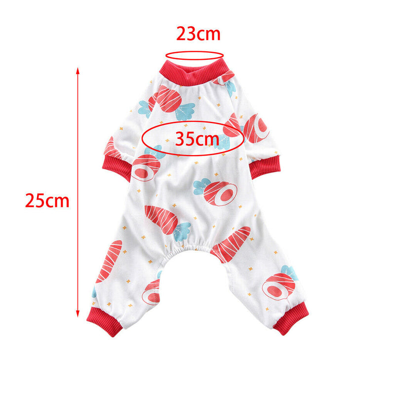 Pet Pajamas Comfort Pet Puppy Clothes Apparel For Small Dog Puppies Red-S
