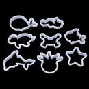 8pcs/set Sea Creatures Cookie Cutter Whale Dolphin Fondant Tool Biscuit MoulES