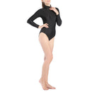 Women One Piece Swimsuit Long Sleeve High Neck Zipper Back Bodysuit Jumpsuit