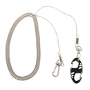 2.5m Retractable Steel Wire Coiled Lanyard Rope w/Carabiners Tackle