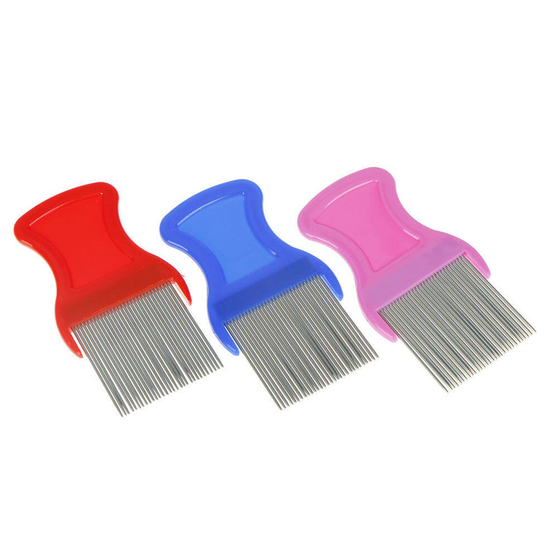 Comb Head Hair Lice Nit dog Safe Flea Eggs Dirt Dust Remover Steel Tooth BrushSE