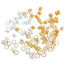 80 Pieces Hair Jewelry Rings Decorations Pendants, Including 50 Pcs Aluminu Q6H9