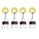 700 Pcs/100 Groups Fishing Bobber Stopper 7 In 1 Black Rubber Oval Float Sp