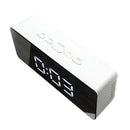 Table LED Clock - Time Snooze Alarm Clock Mirror Thermometer - Rectangle
