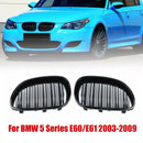 1 Pair Gloss Black Front Kidney Grill Double Slat Double Line Grille for BM