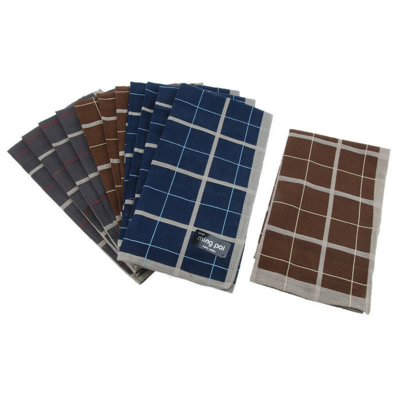 12pcs/set Men's 100% Cotton Square Handkerchief Hanky Wedding Party Hankie
