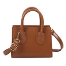 Fashion Solid Women Shoulder Handbag PU Totes Crossbody Bags (Light Brown)