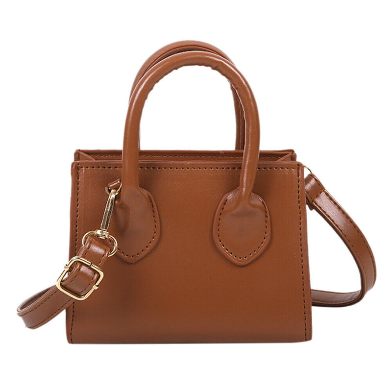 Fashion Solid Women Shoulder Handbag PU Totes Crossbody Bags (Light Brown)