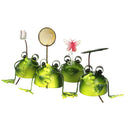 4-Pack Creative Cartoon Iron Frog Bed Office Desk Home Garden Decoration, Funny