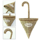 Umbrella Handmade Straw Braided Wall Hanging Flower Pot Basket Hand-Woven H